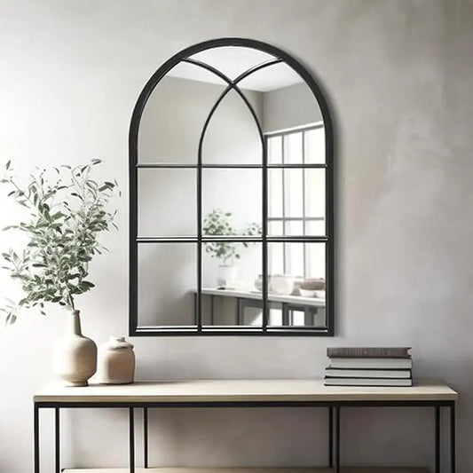DUTRIEUX Arched Window Mirror Modern Iron Frame Vanity