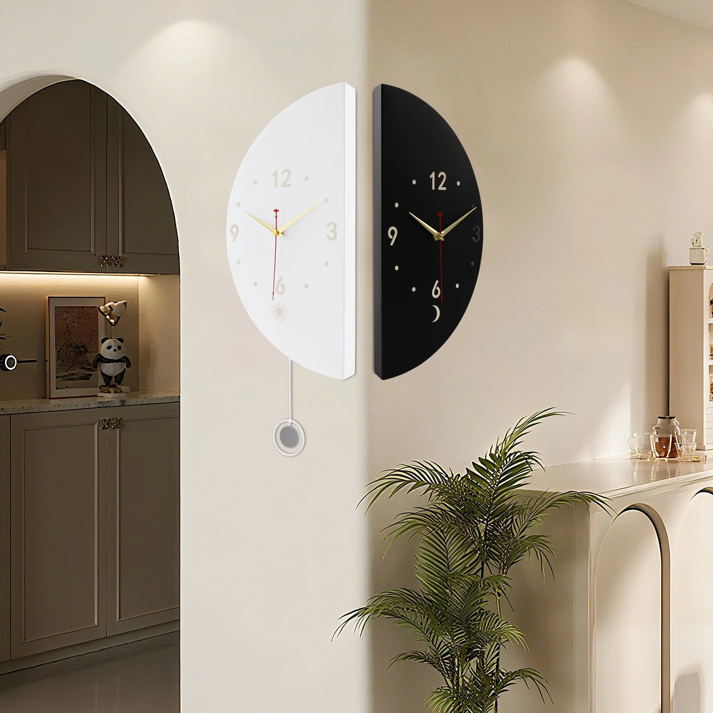 Double Sided Corner Wall Clock Modern Wall Mount Living Room