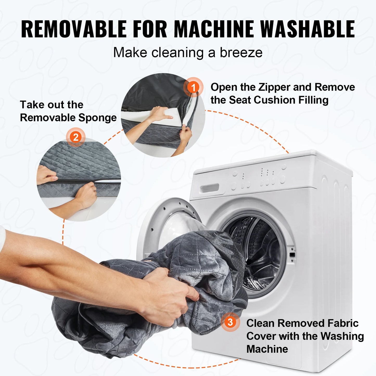 VEVOR Dog Car Seat Booster Seat for Medium Large Dogs up to 55 Pounds with Storage Pocket Gray