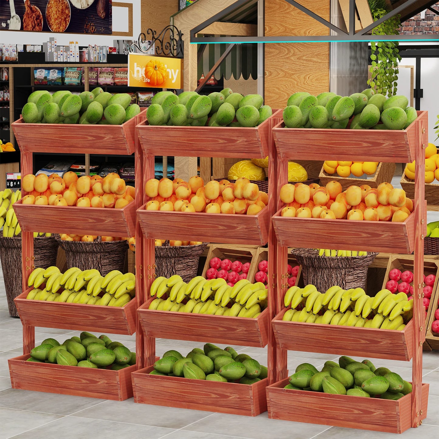 Finishing Four Tier Vertical Garden Bed With Adjustable Shelf