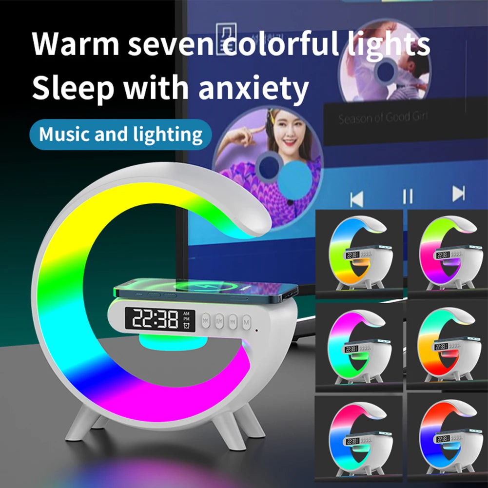 Alloet Wireless Speaker Charger Night Light Alarm Clock