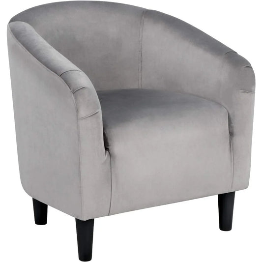Velvet Barrel Chair With Armrests Low Back Living Room Chair