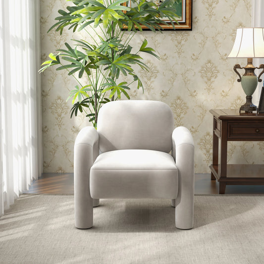 SEYNAR Mid Century Modern Velvet Upholstered Accent Chair