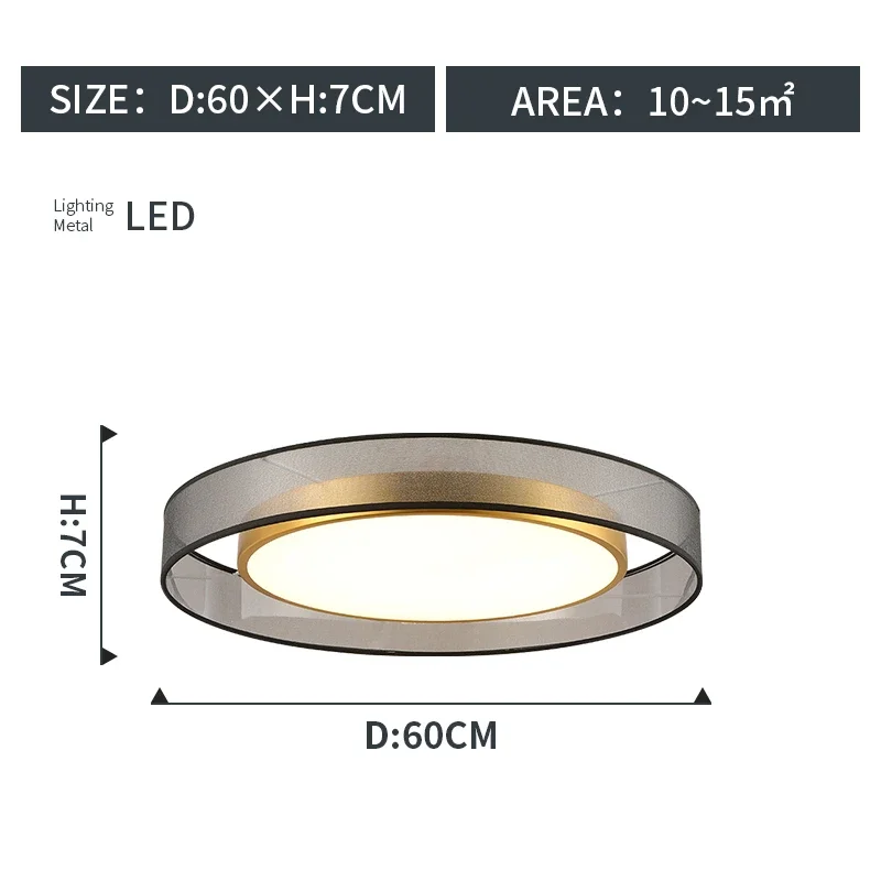 LED Ceiling Light All Copper Modern Nordic Round Decorative Light for Living Room and Bedroom