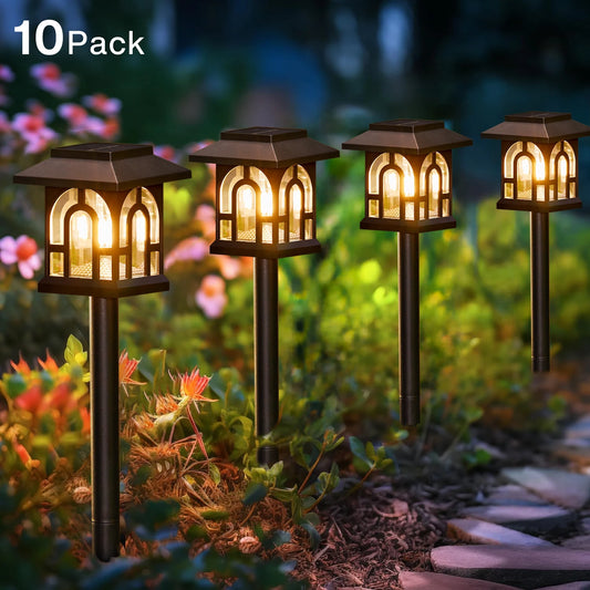 Solar Pathway Lights Outdoor Auto On Off Garden Lawn Patio
