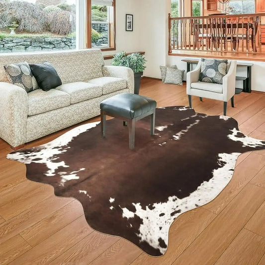 American Style Animal Print Rug Faux Fur Cowhide Rug