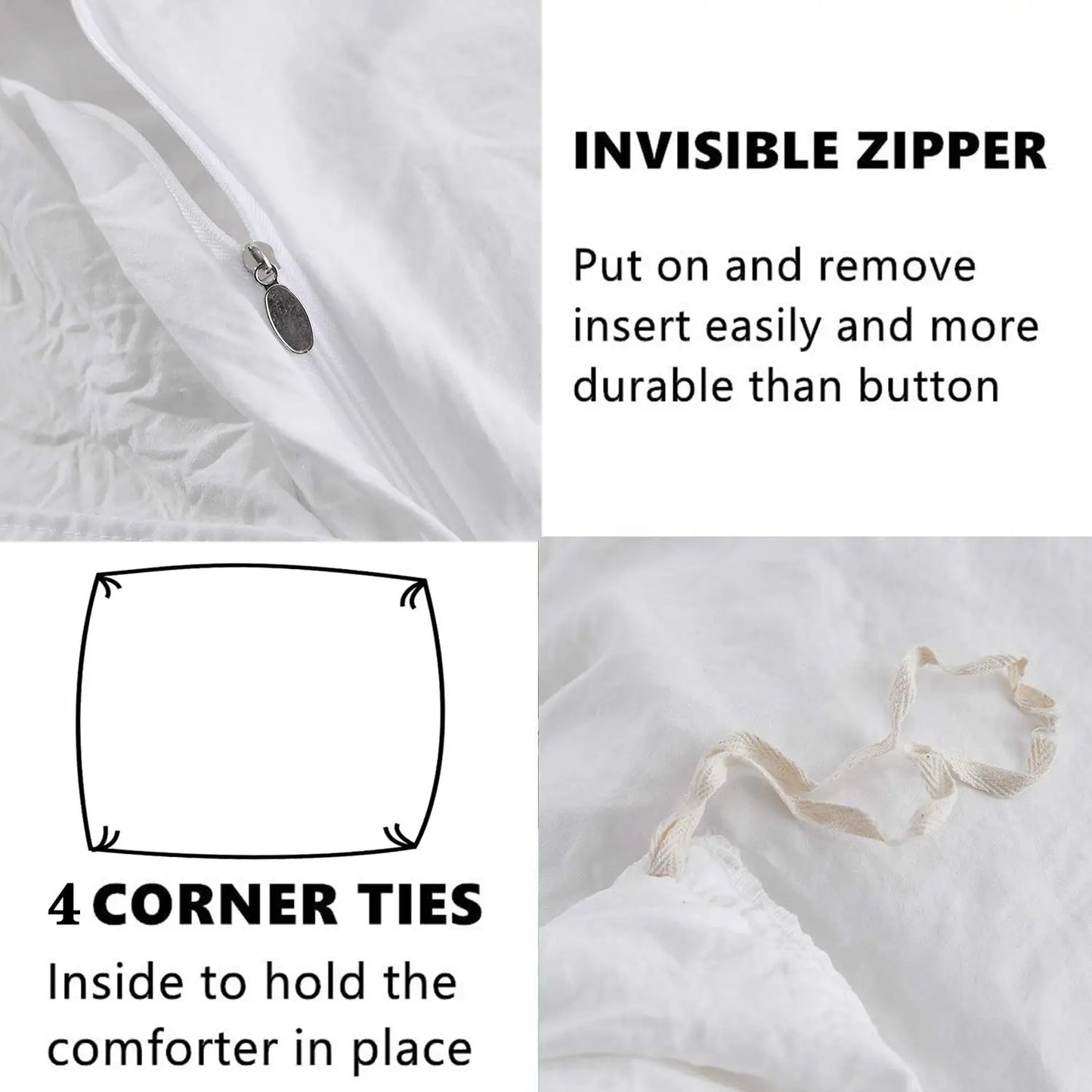 3 Piece Ruffled Duvet Cover Set Queen Farmhouse Ruffle Comforter Set Cozy Microfiber Bedding Set with 1 Ruffle Comforter and 2 Pillowcases