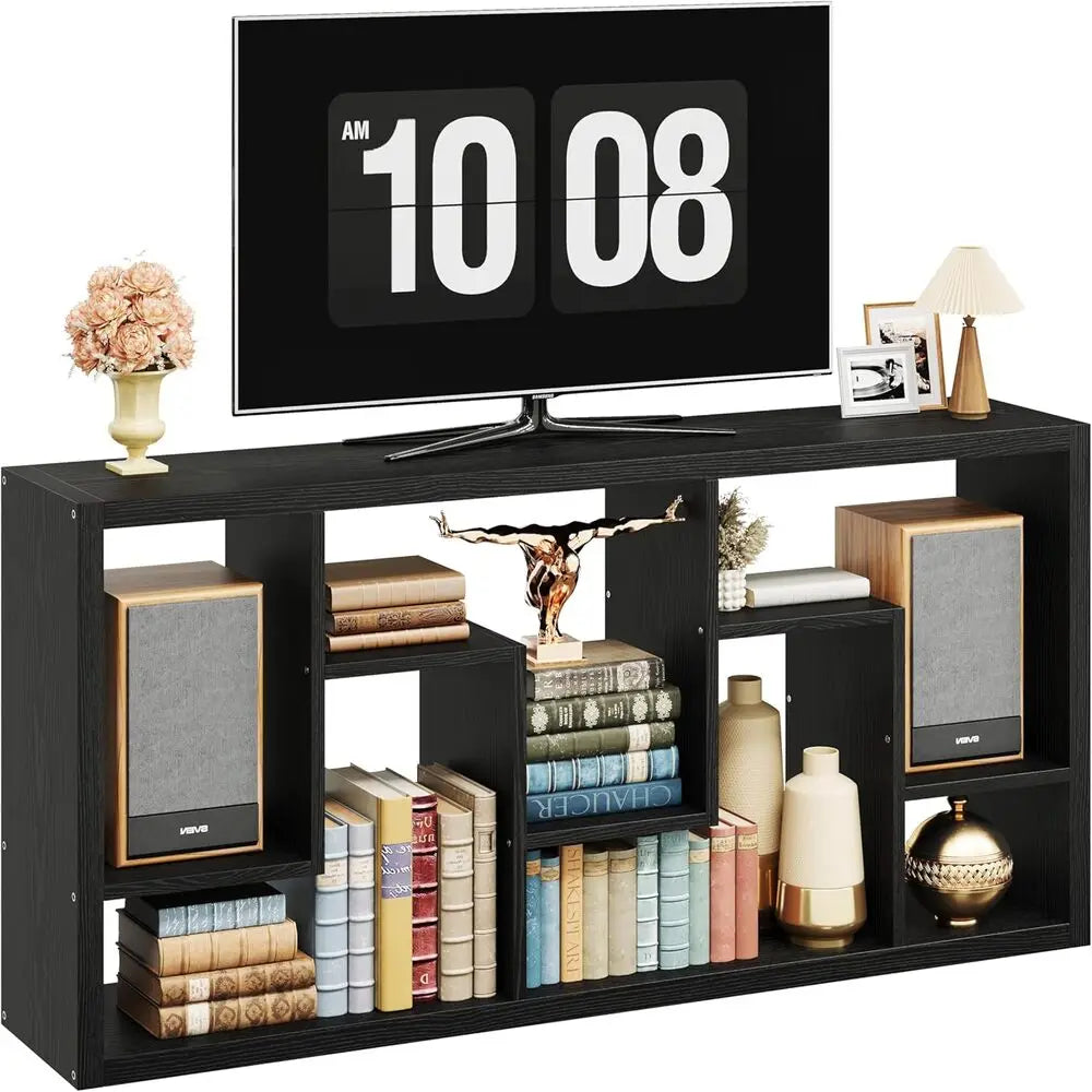 IRONCK Geometric Six Shelf Industrial Bookcase Etagere Display