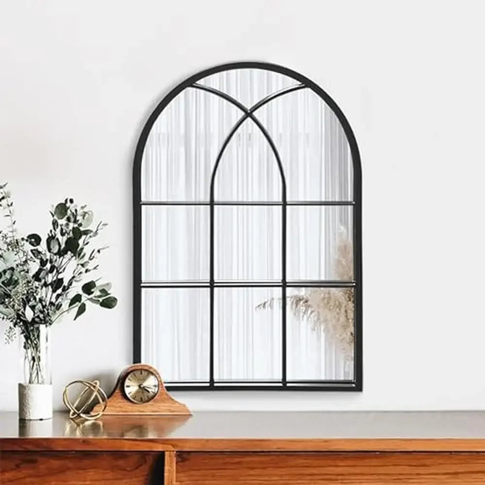 DUTRIEUX Arched Window Mirror Modern Iron Frame Vanity