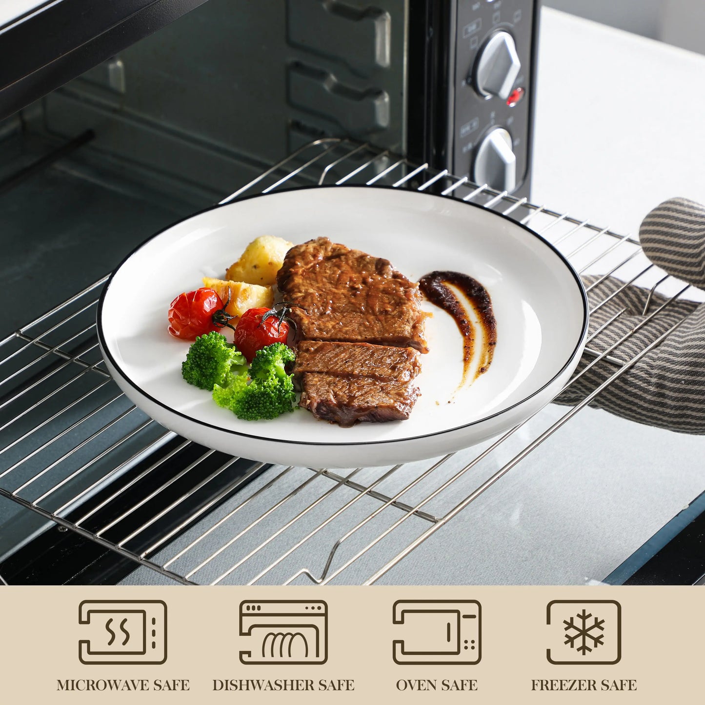 MALACASA Ceramic Dinnerware Set Porcelain Plates And Bowls