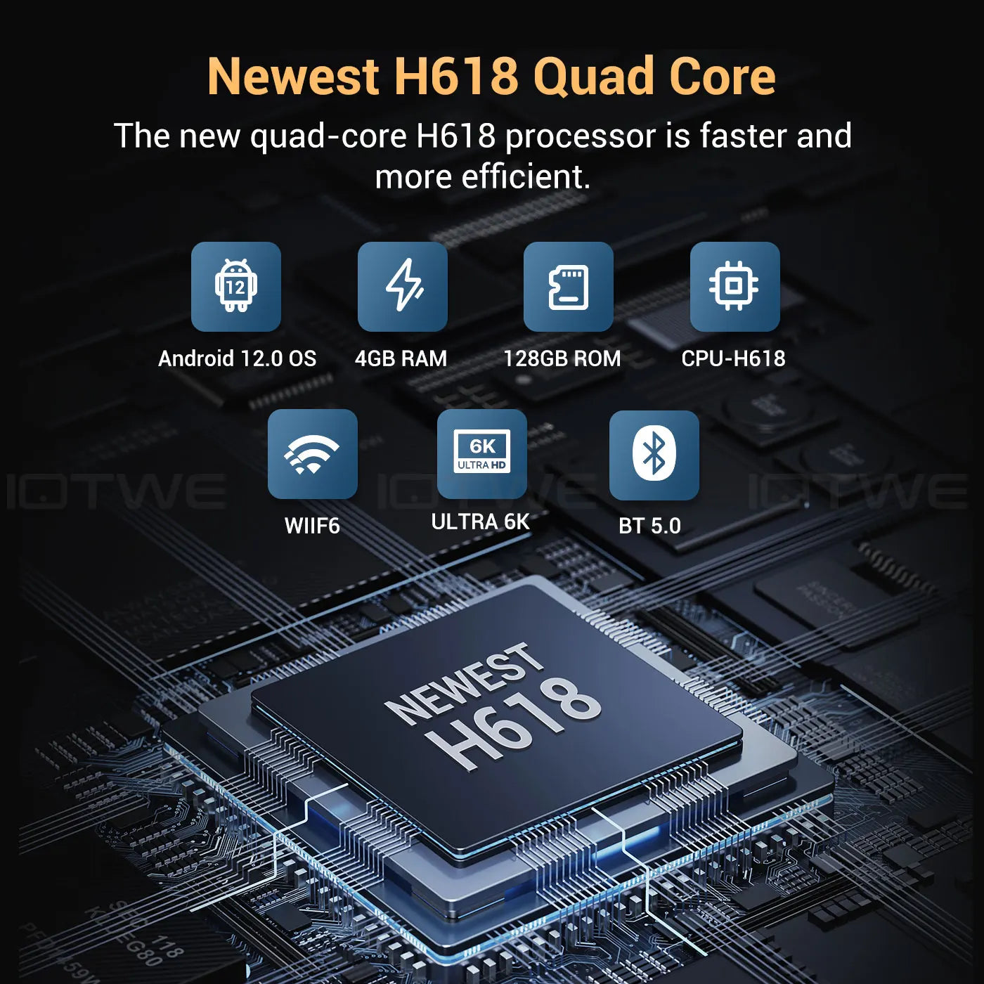 Android 13 H618 T95Pro Smart TV Box 4GB RAM 128GB Storage Quad Core 6K HD Media Player WiFi 6 Bluetooth 5.0