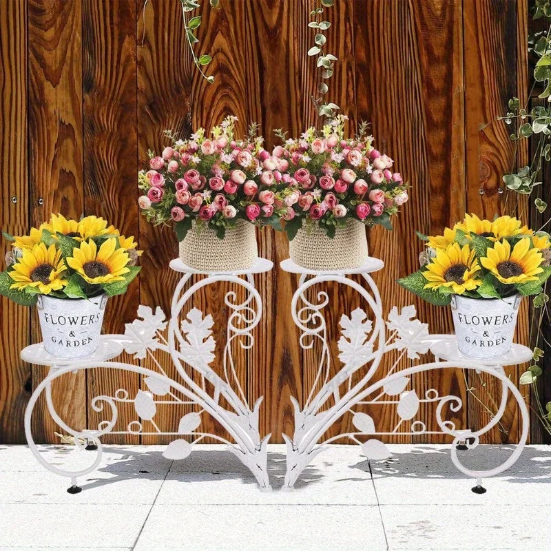 Set Of 2 DIY Matching Plant Stand Entryway Garden Wedding Flower Shelf Rack Decor
