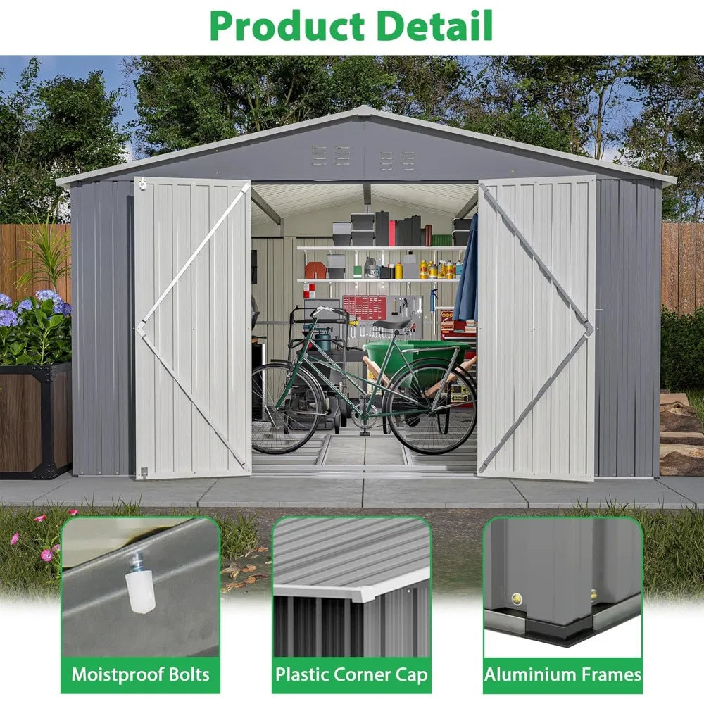 Galvanized Steel Outdoor Storage Shed With Floor Frame