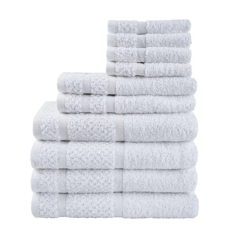 10 Piece Grey Towel Set with Upgraded Softness and Durability