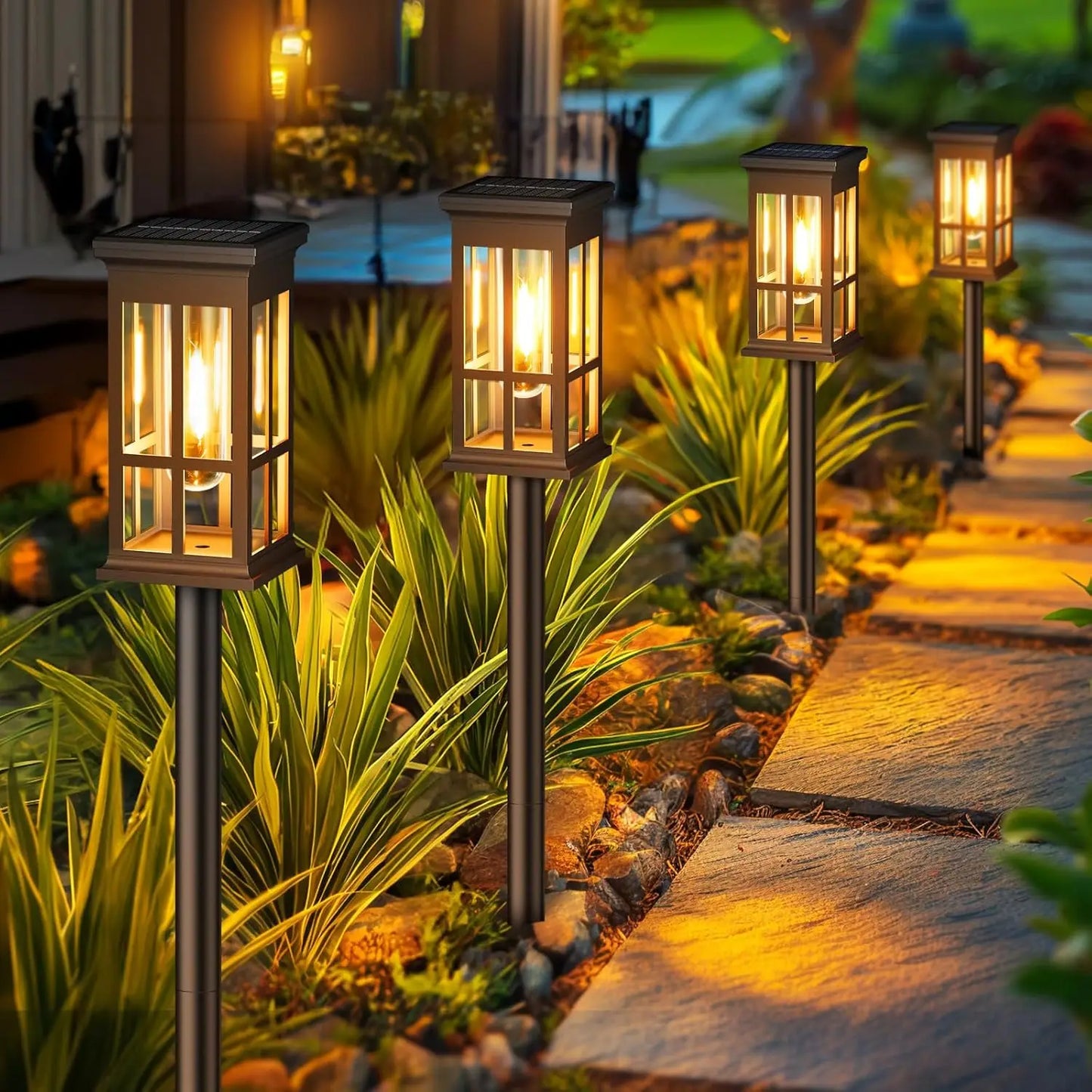 2/6/8 Pack Solar Pathway Lights - Super Bright Outdoor Solar Lights