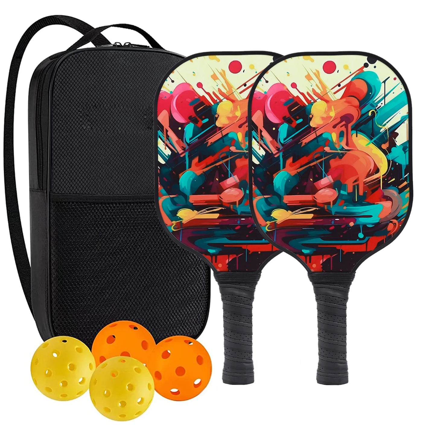 Pickleball Paddles USAPA Approved Set with Honeycomb Core and Carrying Bag Includes 4 Balls Perfect for Indoor and Outdoor Play