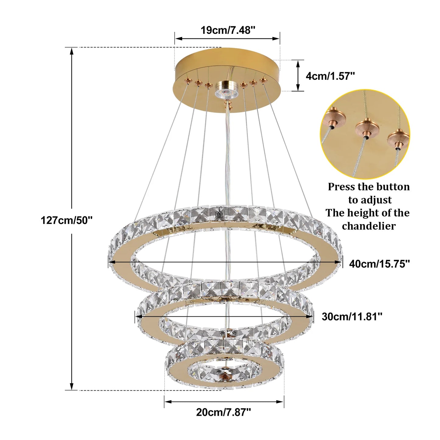 Crystal Luxury Pendant Lights for Living Room Remote Control Chandelier Lamp Bedroom Dining Room Smart Hanging Lighting Fixtures