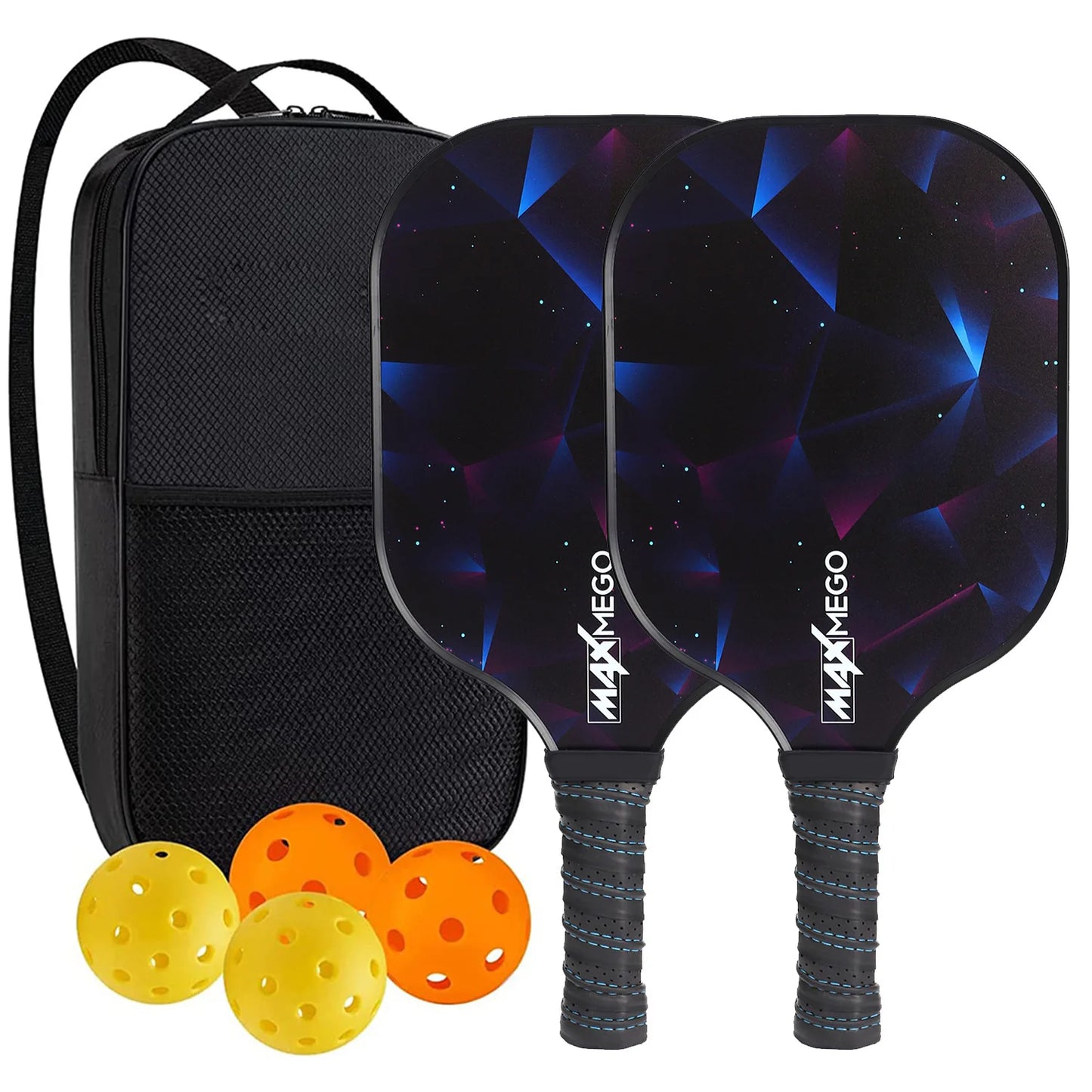 Pickleball Paddles USAPA Approved Set with Honeycomb Core and Carrying Bag Includes 4 Balls Perfect for Indoor and Outdoor Play