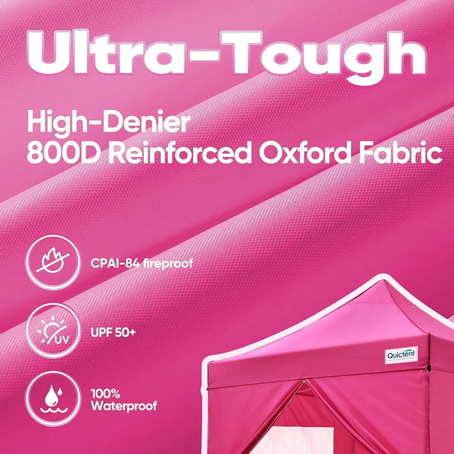 10x10 Heavy Duty Pop Up Canopy Tent with Sidewalls and Hexagonal Legs Commercial Instant Shelter with 3 Year Frame Warranty Waterproof Oxford Fabric for Events and Outdoor Markets