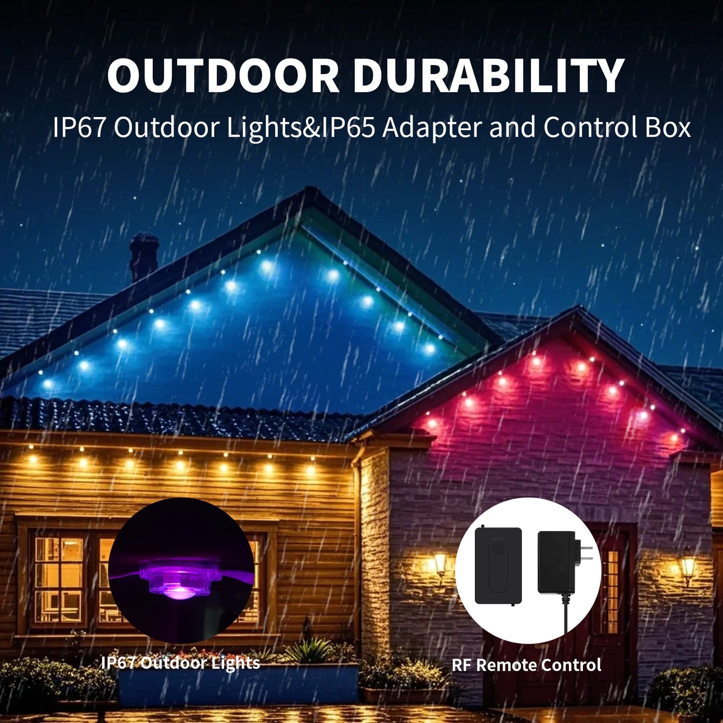 BUNACET Outdoor RGB Eaves LED Light With Smart Remote