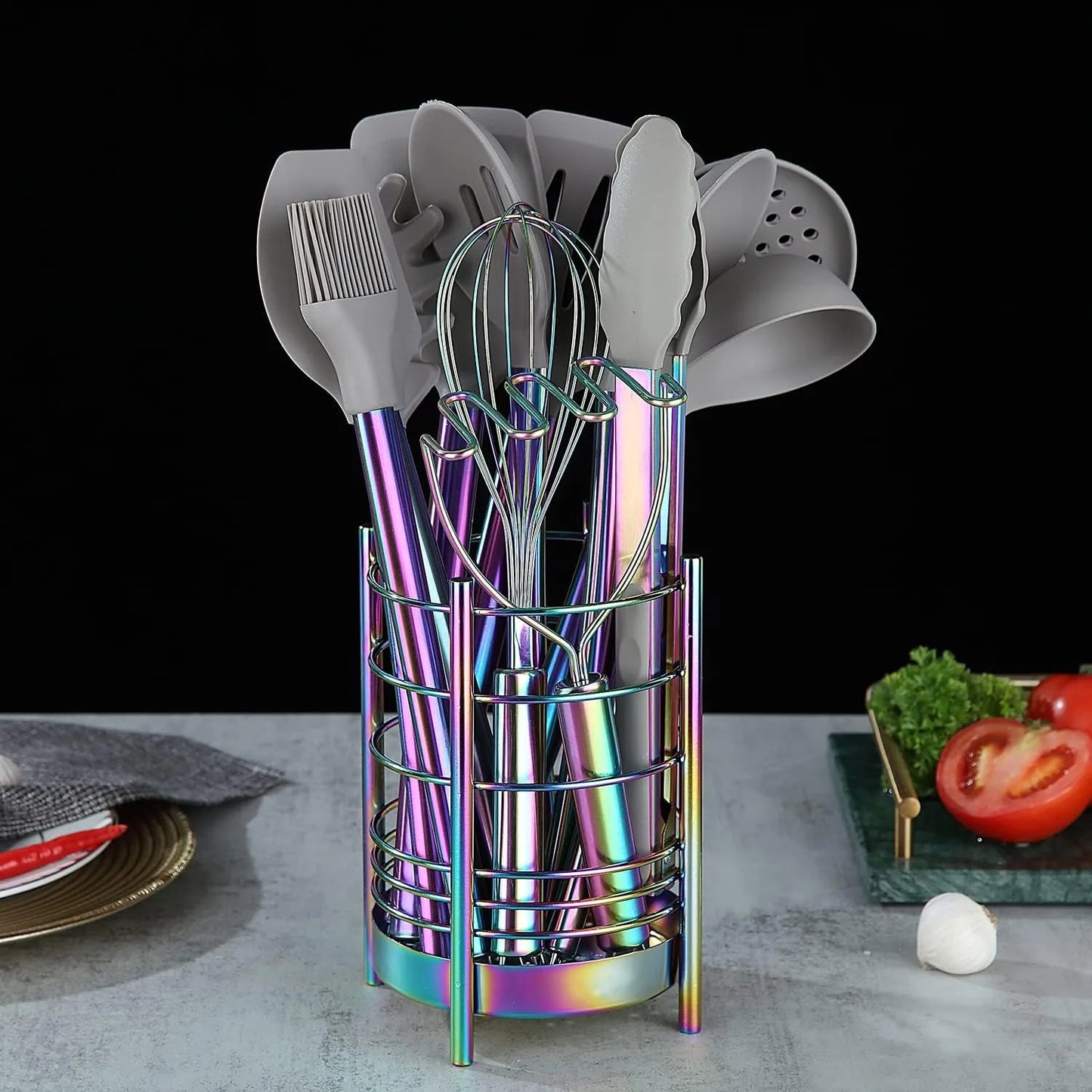 Hign Concerned Silicone Kitchen Utensils Set With Handles