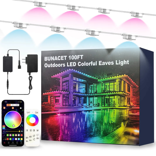 BUNACET Outdoor RGB Eaves LED Light With Smart Remote
