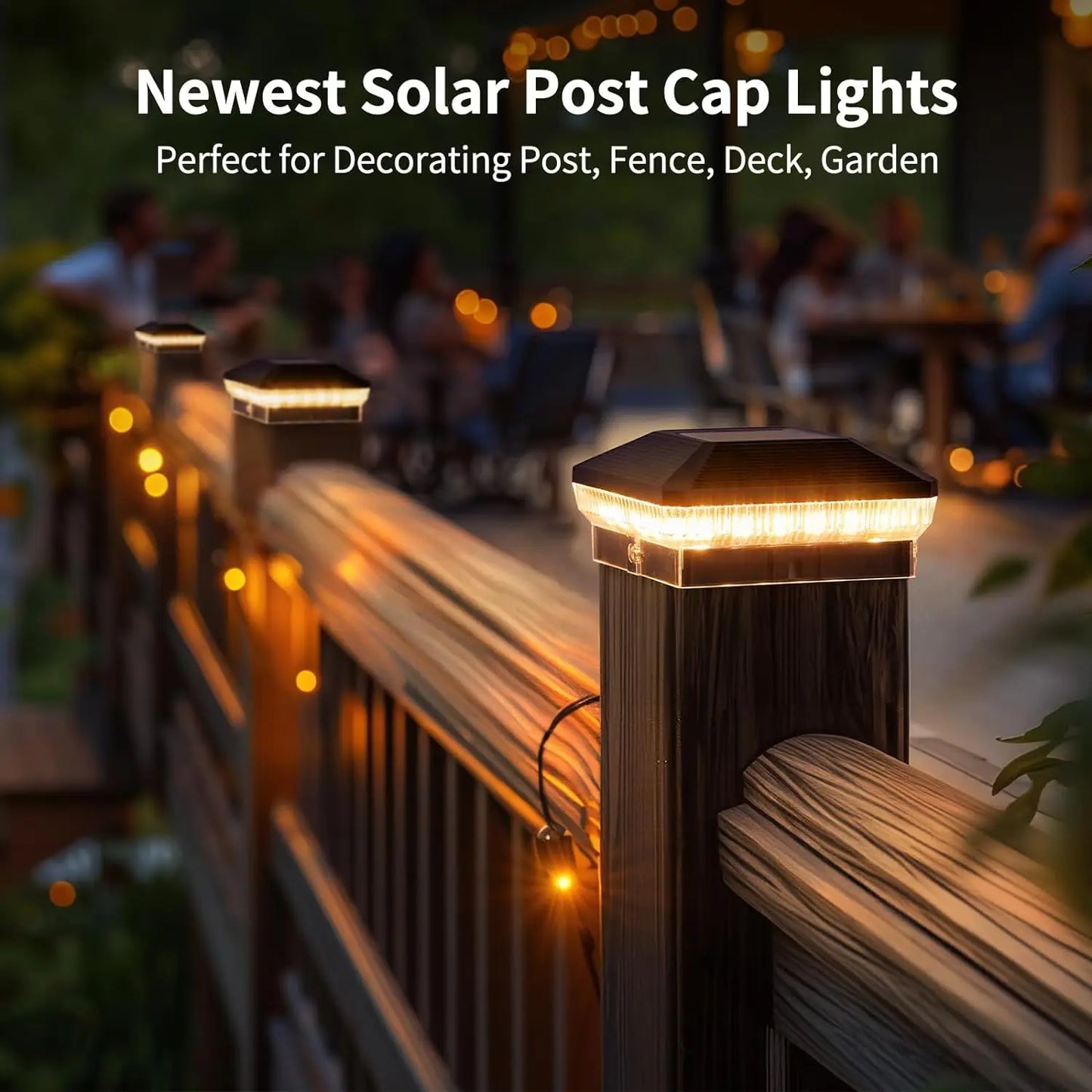 6 Pack 4x4 Solar Post Lights Outdoor with 40 LEDs 30 Lumens