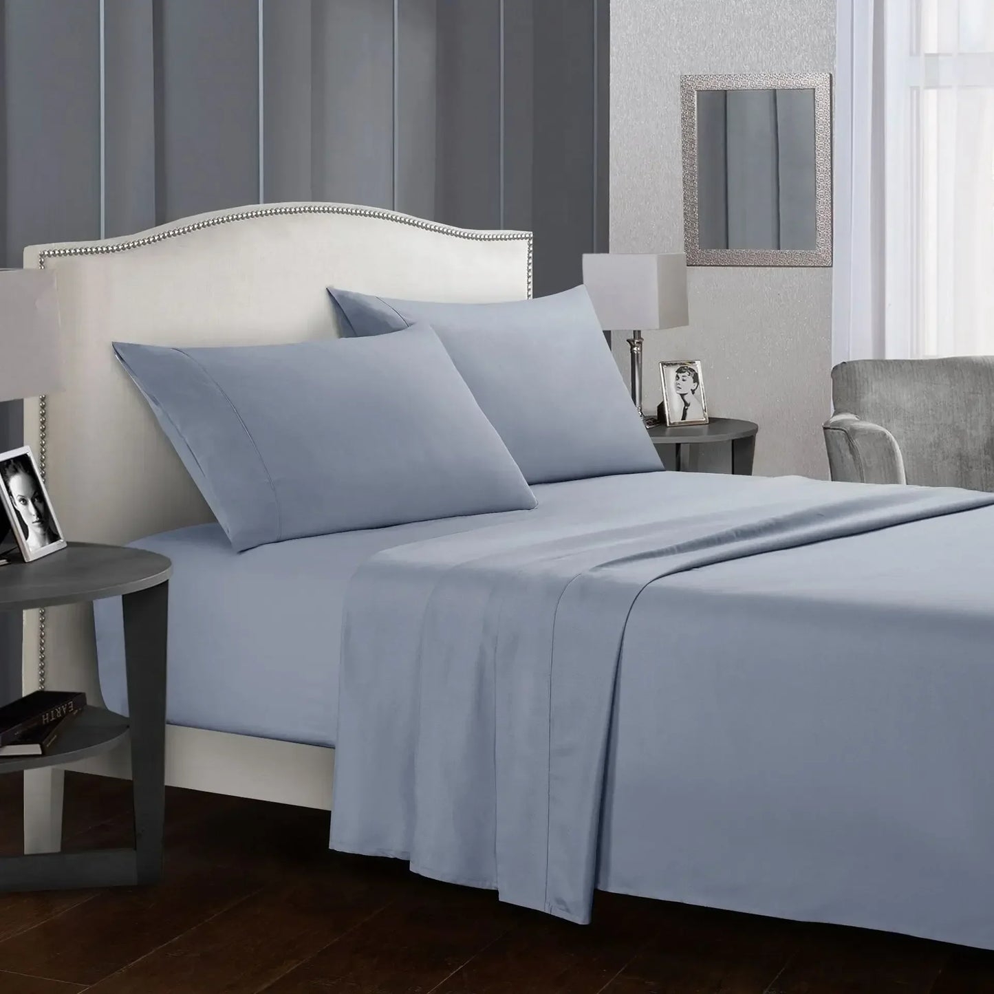 Solid Color Soft Brushed Bed Set Fitted Sheet Flat Sheet Pillowcase Bedding Set Twin Full Queen California King 3 Piece 4 Piece