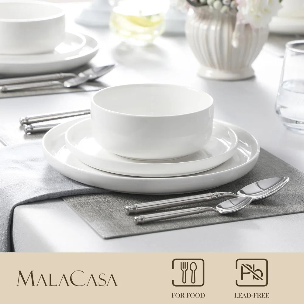 Malacasa Porcelain Dinnerware Set Luna Collection