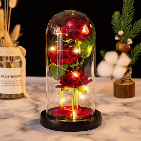 Zhejiang Rose Glass Dome Ornament Light Up Valentines Gift