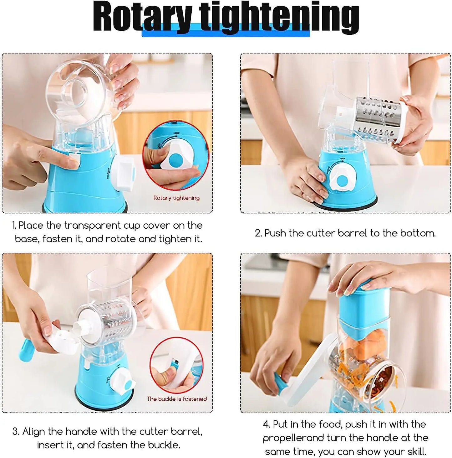 Fruit And Vegetable Tools Rotary Cheese Grater 3 In 1