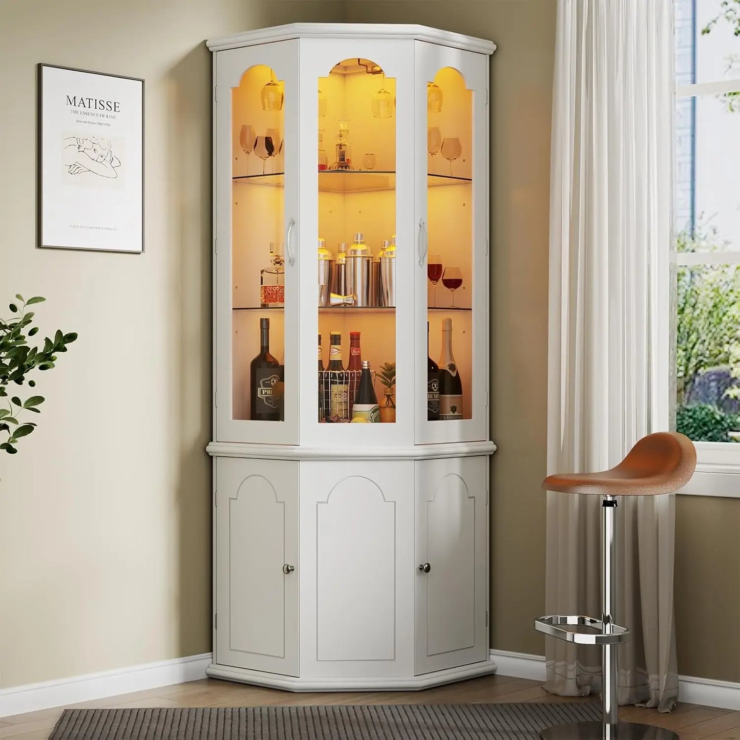 Lady Bug Limited Corner Bar Cabinet With LED Lights