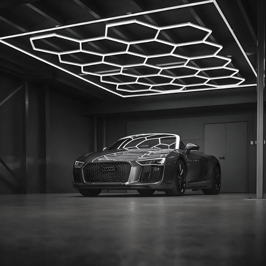 RGBW Hexagon Modular Suspended Lighting for Garage and Gym