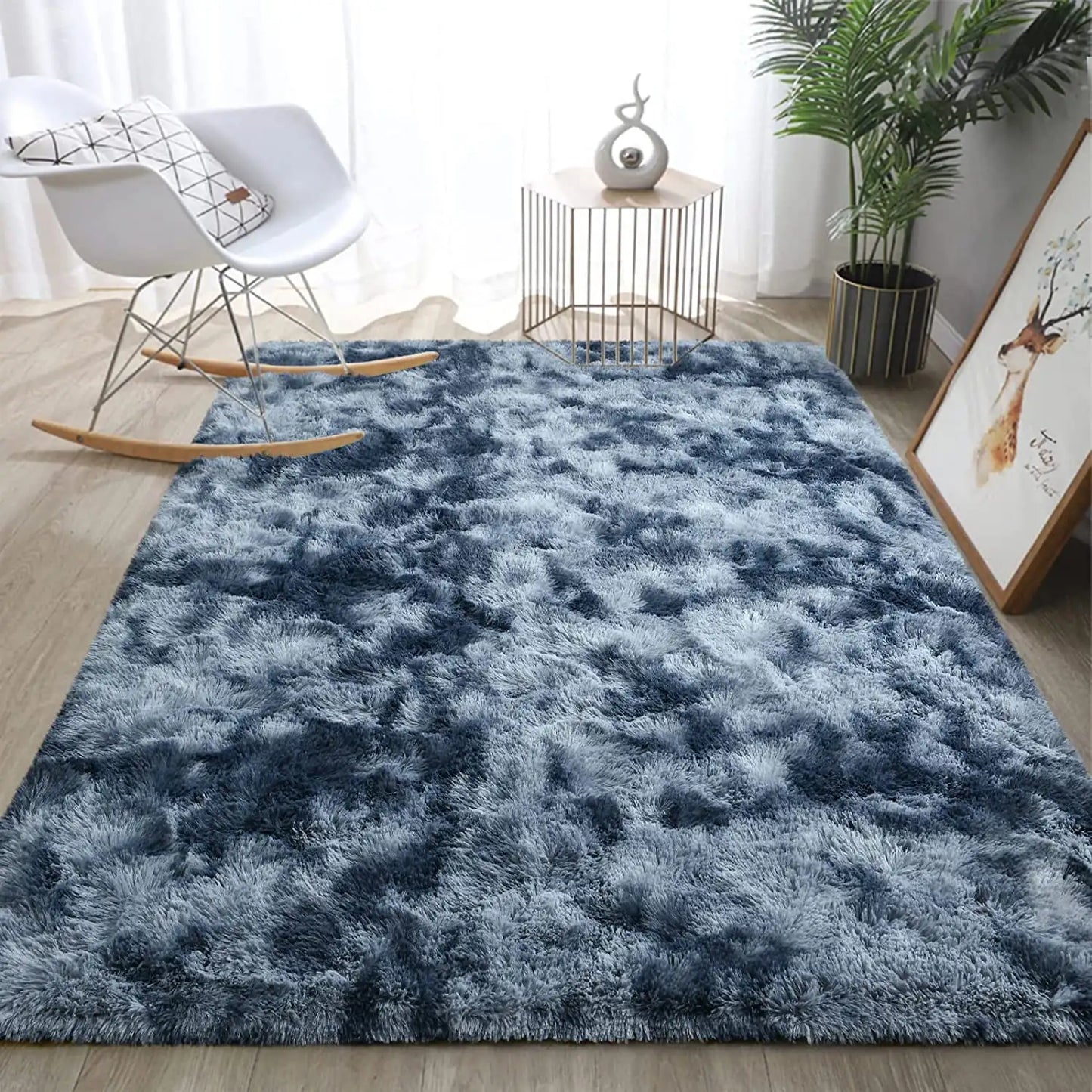 Lochas Soft Plush Tie Dye Velvet Rugs for Living Room