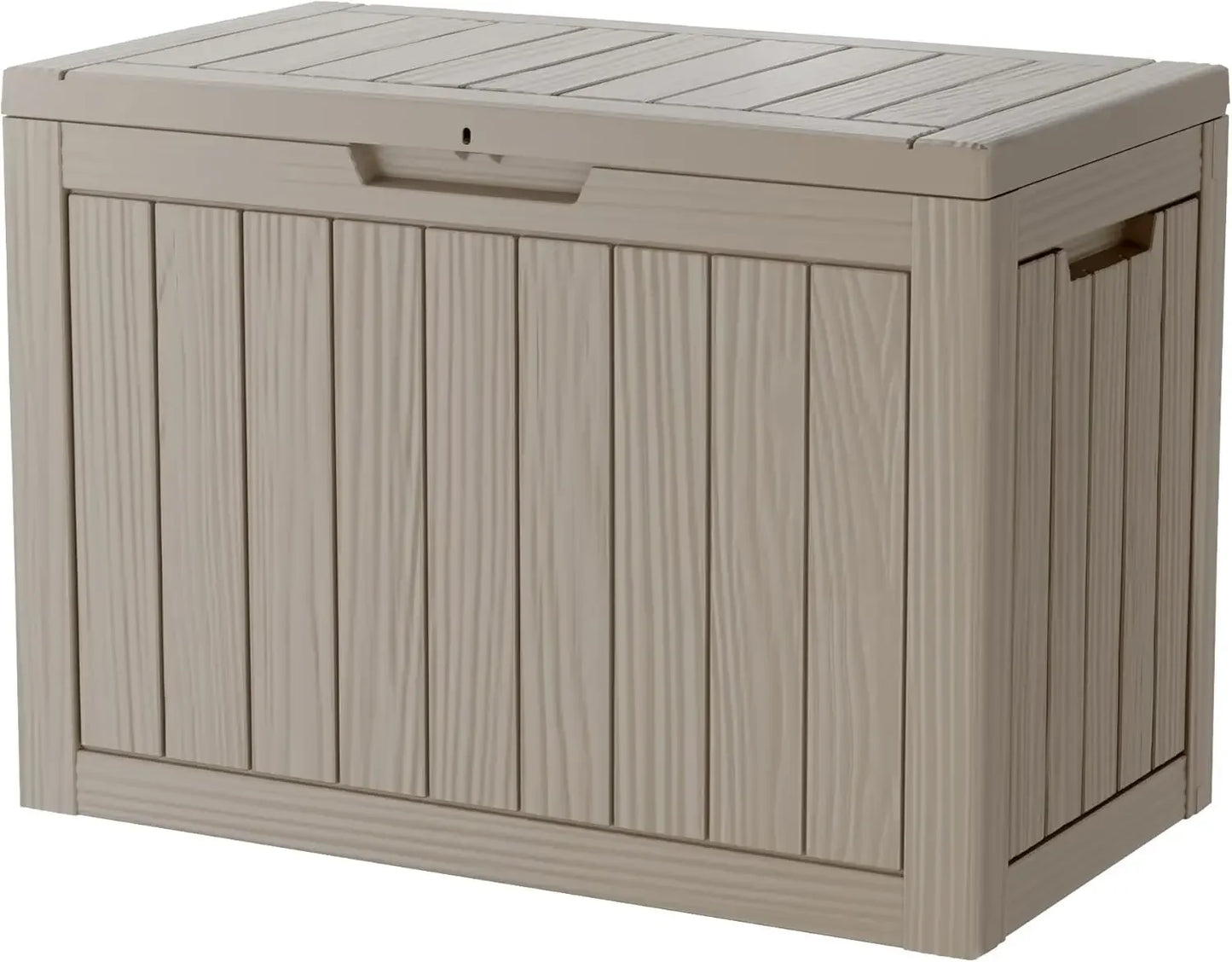 150 Gallon Lockable Resin Deck Box Waterproof and UV Resistant Outdoor Storage Box for Cushion Storage Black