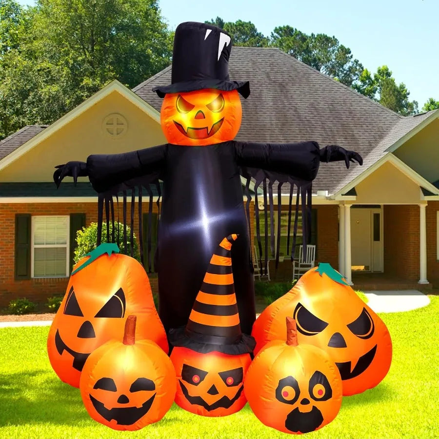 Hign Concerned Halloween Inflatable Pumpkin With LED Yard