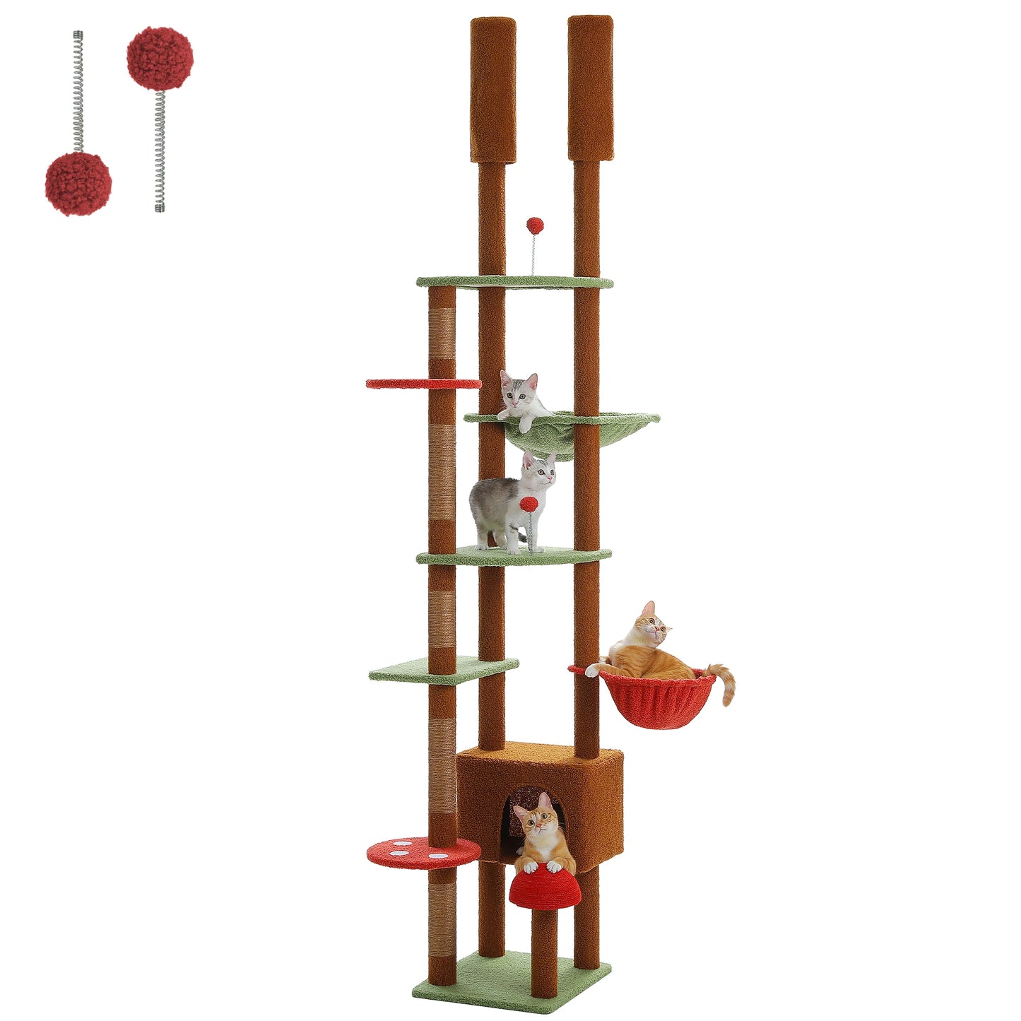 PETEPELACN Cat Tree Floor To Ceiling Tower With Hammock