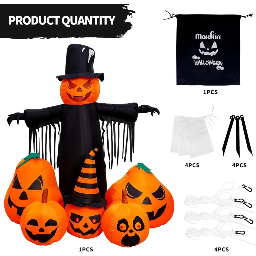 Hign Concerned Halloween Inflatable Pumpkin With LED Yard
