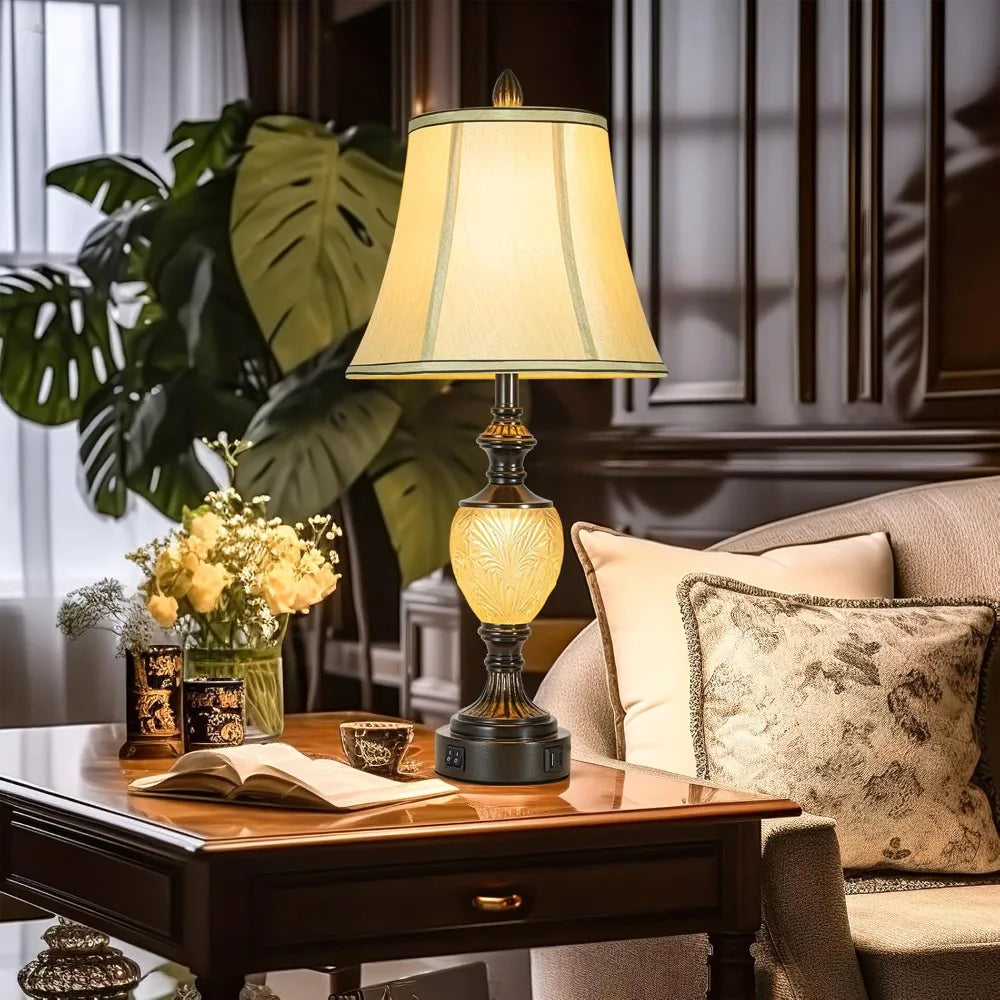 Hign Concerned Vintage Table Lamps Set Of 2 With USB