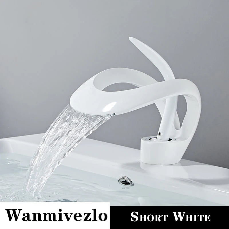 Wanmivezlo Waterfall Deck Mounted Basin Faucet for Bathroom