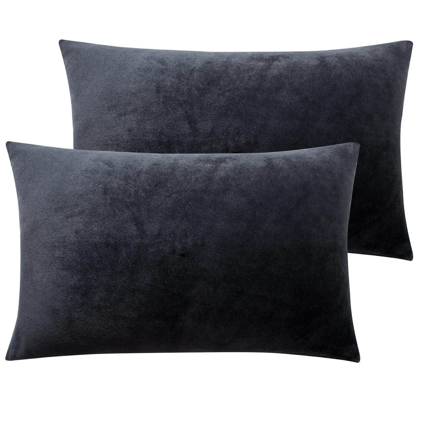 Ntbay 2 Pack Velvet Hidden Zippered Pillowcases Super Soft Cozy