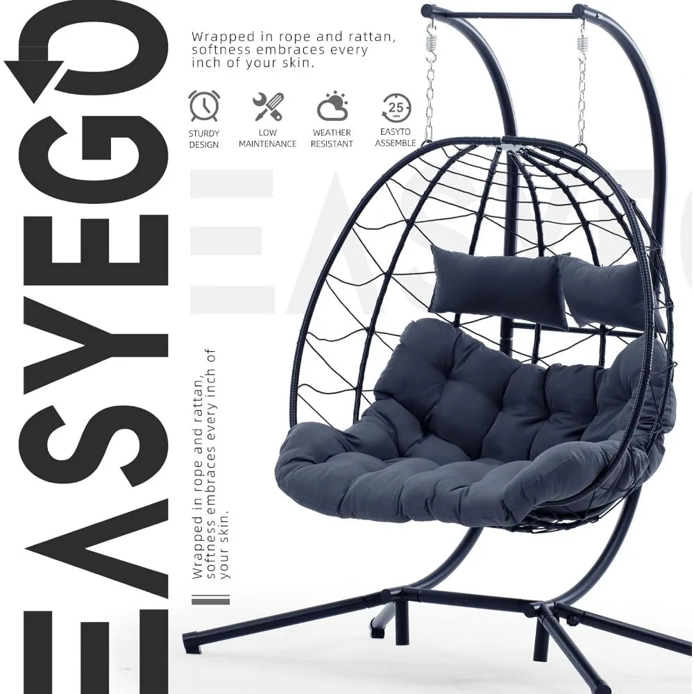 Spicyerase Double Egg Hammock Swing Chair With Stand