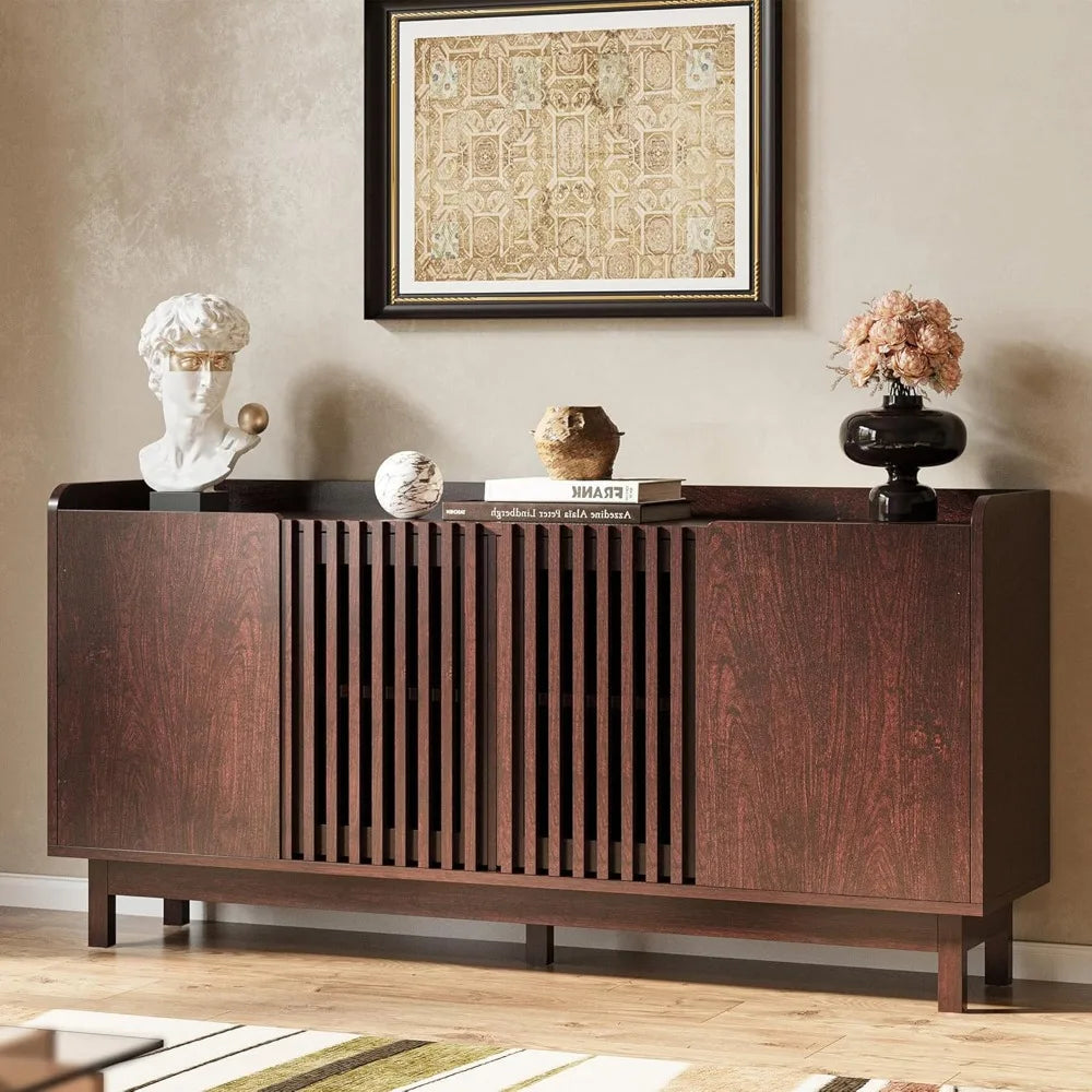 DAFIFY Buffet Storage Cabinet With Grille Doors And Adjustable Shelves