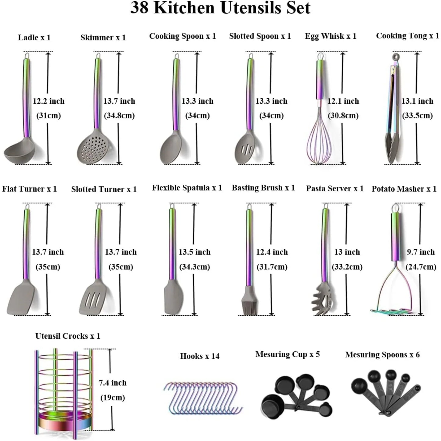 Hign Concerned Silicone Kitchen Utensils Set With Handles