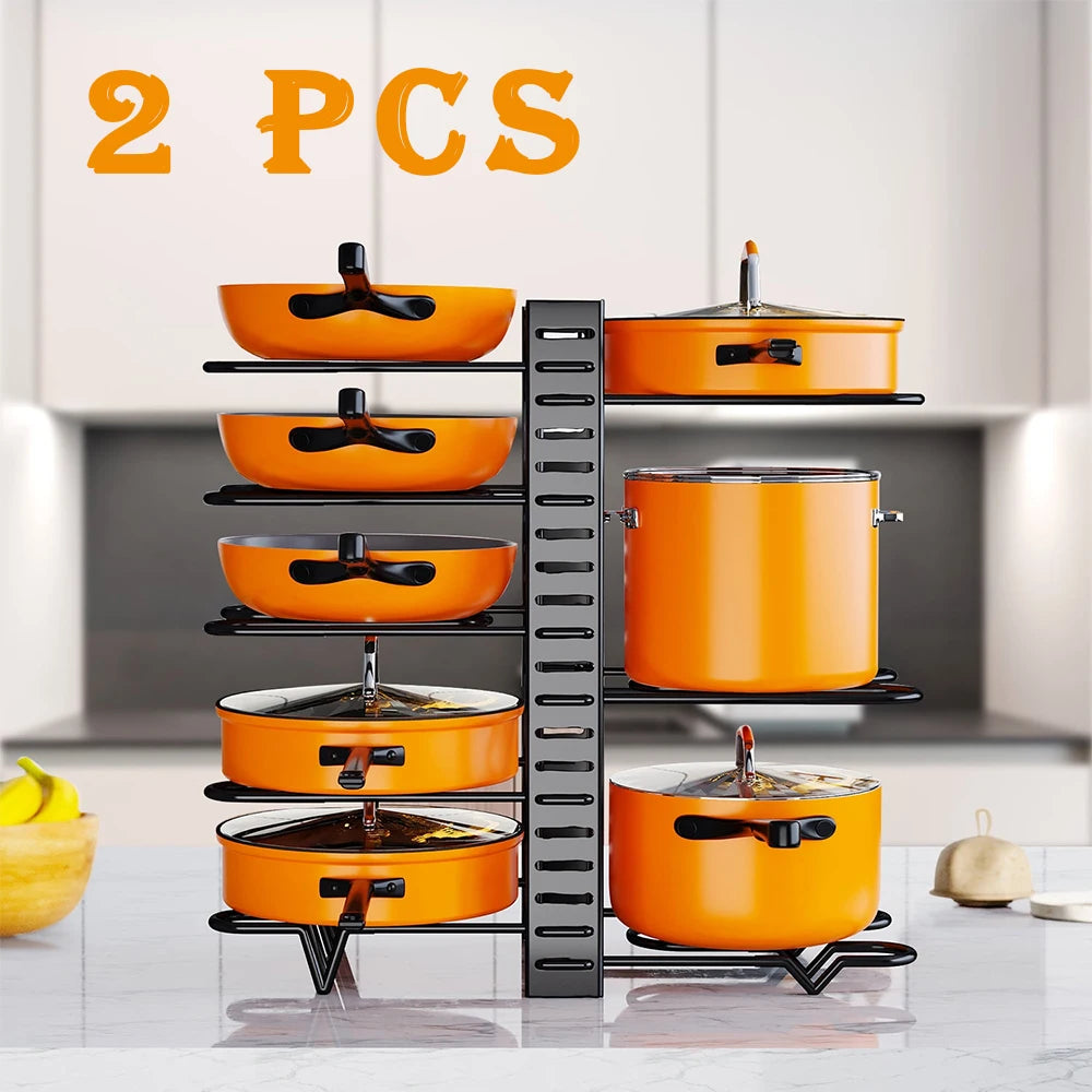 2 Pack Pot Rack Organizers for Kitchen Storage Rack