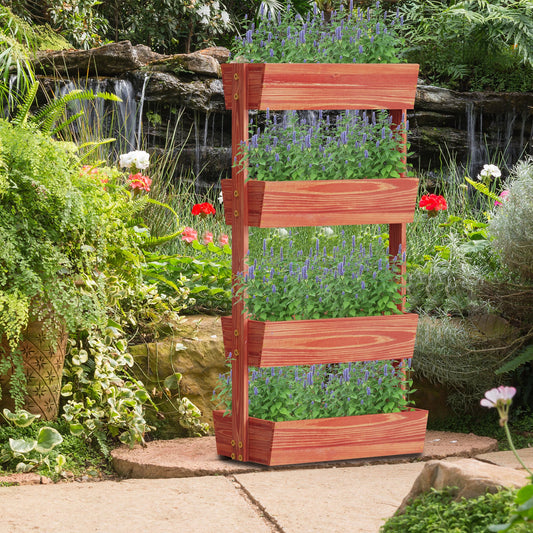 Finishing Four Tier Vertical Garden Bed With Adjustable Shelf