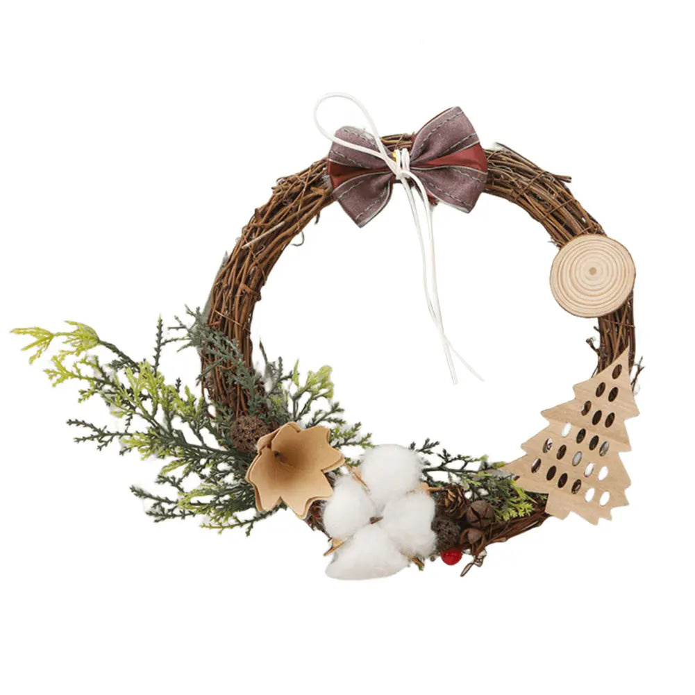 Shunmaii Christmas Door Wreath Hanging Decorations PVC