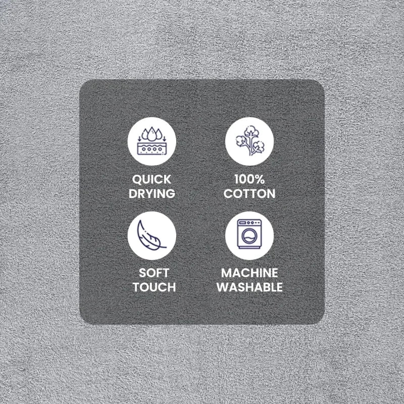 10 Piece Grey Towel Set with Upgraded Softness and Durability
