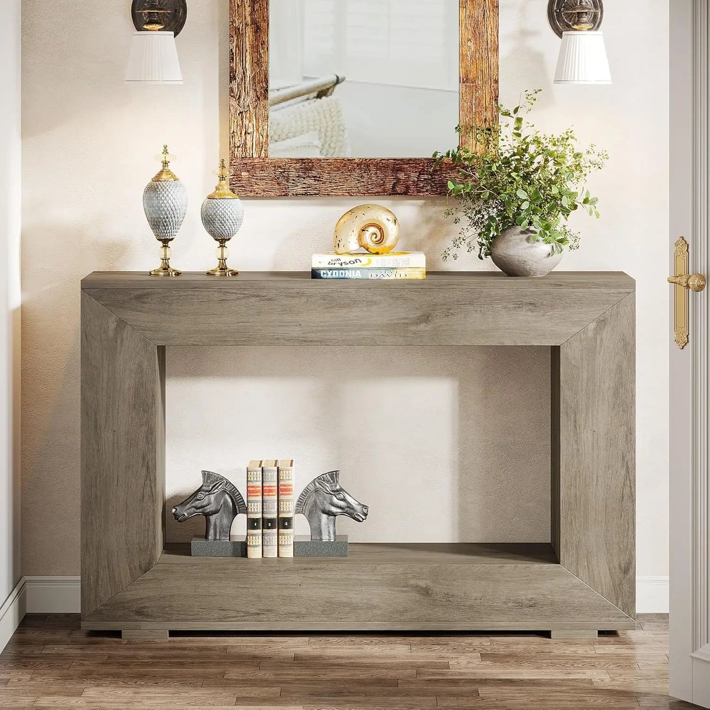 Hign-concerned Farmhouse Console Table With Storage Entryway