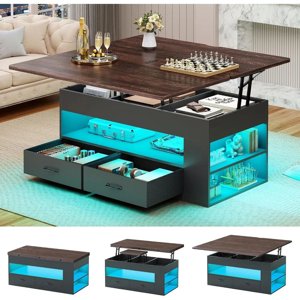 Lift Top Coffee Table With Storage And Hidden Compartment